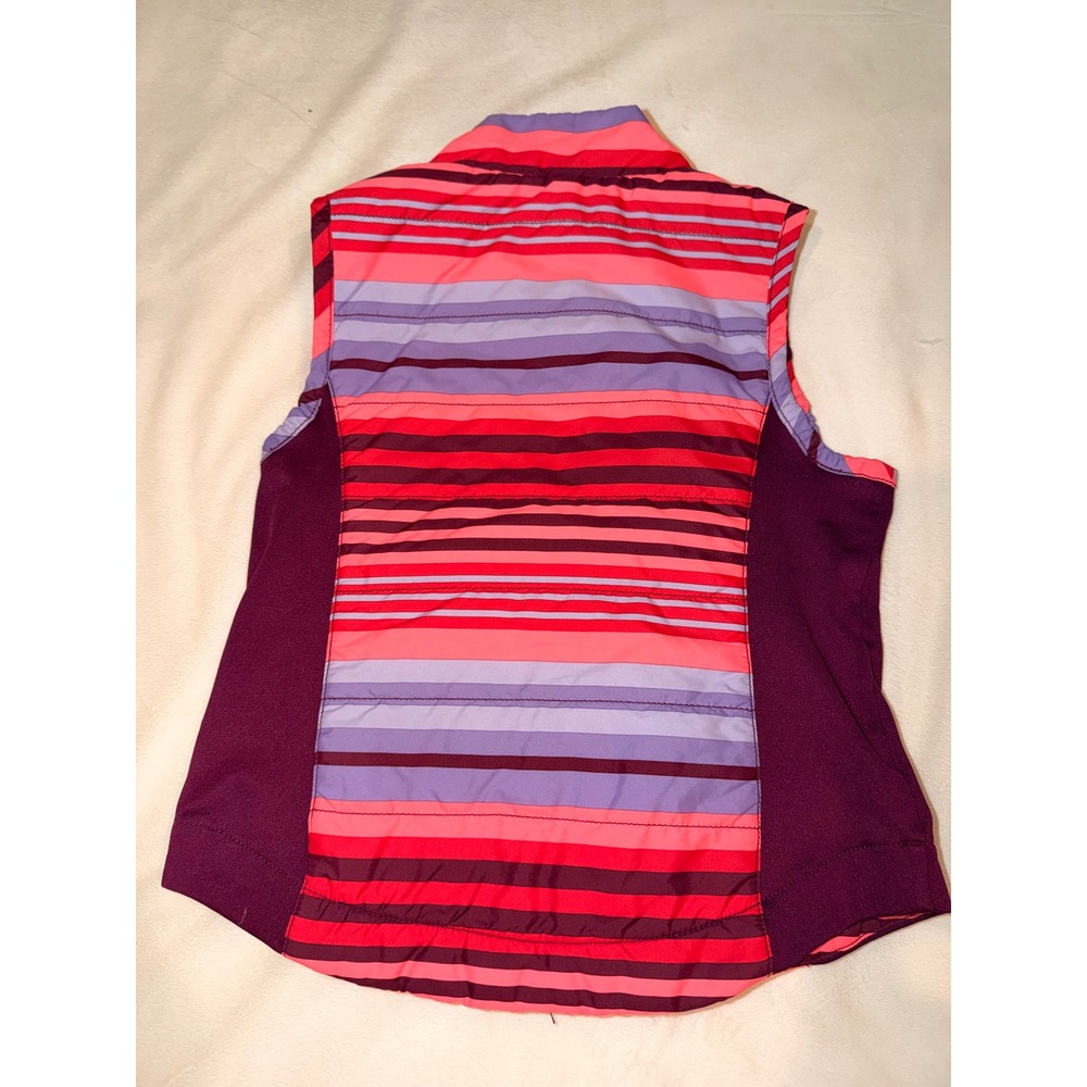 Gymgo Gymboree Kids XS 3-4 Puffer Vest Pink Purple Striped Full Zip Activewear - Picture 5 of 6
